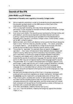 Sounds of the IPA - UCL Phonetics and Linguistics