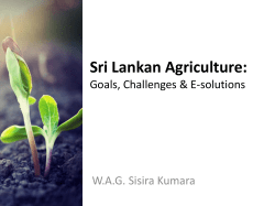 Sri Lankan Agriculture - Food and Agriculture Organization of the