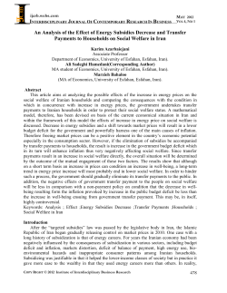 An Analysis of the Effect of Energy Subsidies Decrease and Transfer