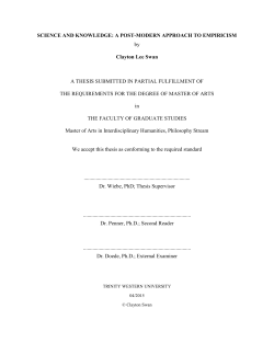 SCIENCE AND KNOWLEDGE: A POST