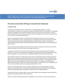 NY Cybersecurity Rules Will Spur Action But Not Uniformity