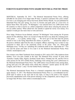 2015 MontrealPrize Press Kit 2 - Montreal International Poetry Prize
