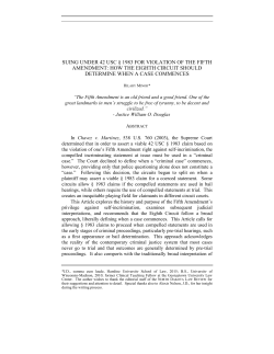suing under 42 usc &sect; 1983 for violation of the fifth amendment