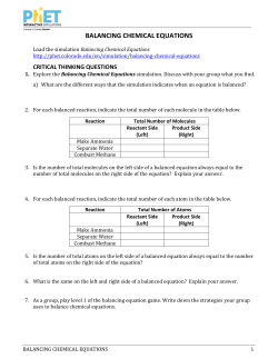 balancing chemical equations