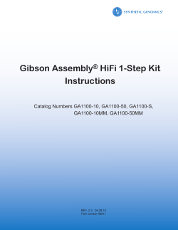 Gibson Assembly® HiFi 1-Step Kit Instructions - SGI-DNA