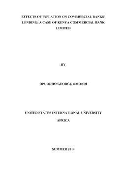 EFFECTS OF INFLATION ON COMMERCIAL BANKS` LENDING: A