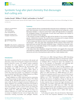 Symbiotic fungi alter plant chemistry that discourages leafcutting ants