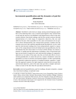 Incremental quantification and the dynamics of pair