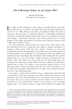 On Following Orders in an Unjust War