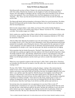 Perla NUNEZ n&eacute;e Hauszwalb - USHMM Collections Search