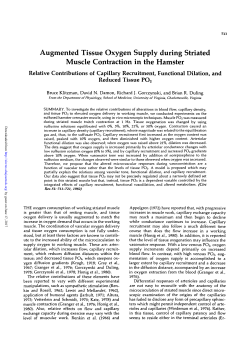 Augmented Tissue Oxygen Supply during Striated Muscle