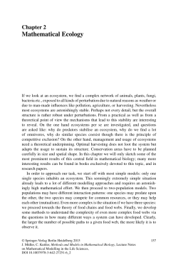 Mathematical Ecology