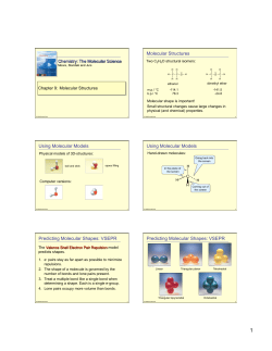 Molecular Structures Using Molecular Models Using Molecular