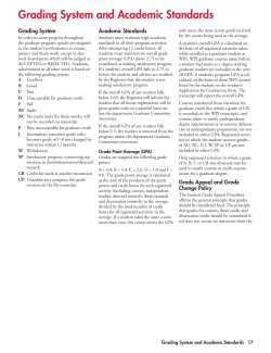 Grading System and Academic Standards