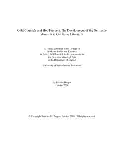 Cold Counsels and Hot Tempers - eCommons@USASK