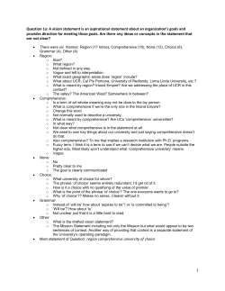 Question 1a: A vision statement is an aspirational