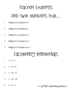 factoring trinomials - For the Love of Teaching Math