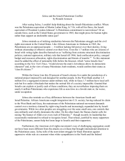 1 Selma and the Israeli-Palestinian Conflict by Ronald Aronson After