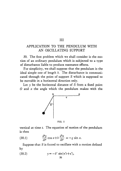 i11 application to the pendulum with an oscillating support