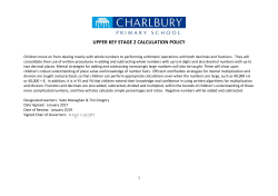 UPPER KEY STAGE 2 CALCULATION POLICY