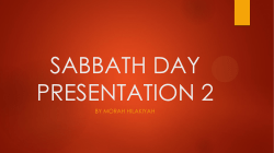 SABBATH DAY PRESENTATION 2