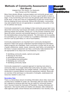 Methods of Community Assessment