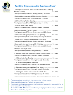 Paddling Distances on the Guadalupe River