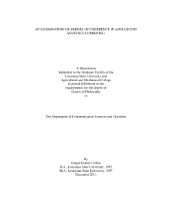AN EXAMINATION OF ERRORS OF COHERENCE IN