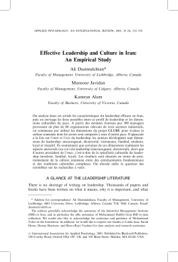 Effective Leadership and Culture in Iran: An Empirical Study