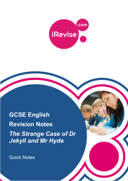 GCSE English Revision Notes The Strange Case of Dr