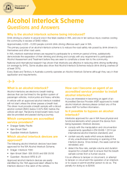 Alcohol Interlock Scheme: Questions and Answers