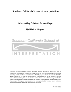 Interpreting Criminal Proceedings I