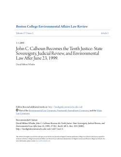 John C. Calhoun Becomes the Tenth Justice