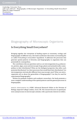 Biogeography of Microscopic Organisms