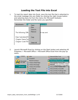 Loading the Text File into Excel