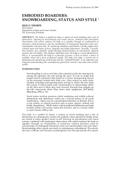 embodied boarders: snowboarding, status and style 1