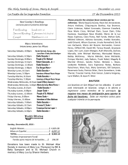 Next Sunday`s Readings BAUTIZOS