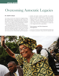 Democracy and Development: Overcoming Autocratic Legacies