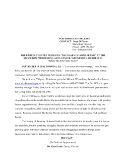 FOR IMMEDIATE RELEASE CONTACT: Suz&eacute; DiPietro Marketing