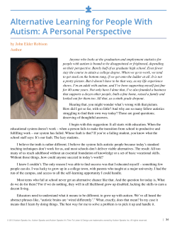 Alternative Learning for People With Autism: A