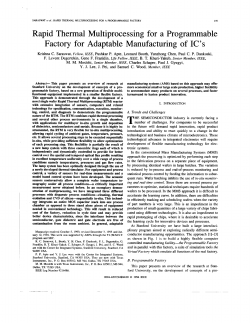 Rapid thermal multiprocessing for a programmable factory for