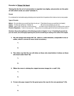 Proverbs in Things Fall Apart