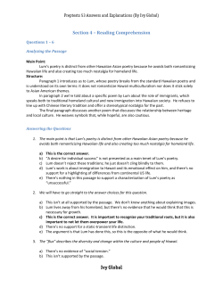 Reading Comprehension Answers