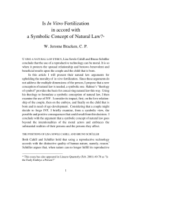 Is In Vitro Fertilization in accord with a Symbolic Concept of Natural