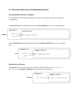 3.4 Theorems about Zeros of Polynomial Functions