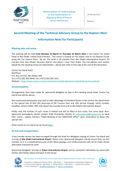 Second Meeting of the Technical Advisory Group to the Raptors