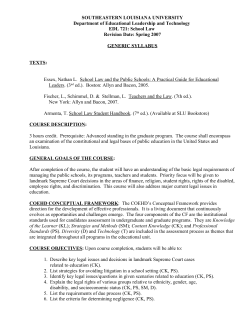 School Law - Southeastern Louisiana University