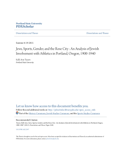 Jews, Sports, Gender, and the Rose City : An Analysis