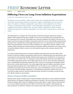 Differing Views on Long-Term Inflation Expectations