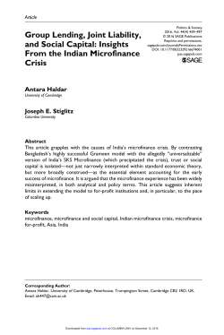 Group Lending, Joint Liability, and Social Capital